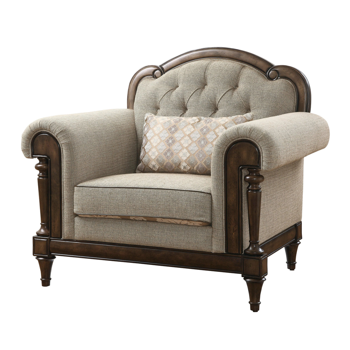 Heath Court Brown Oak Chair by Homelegance at Eve Furniture