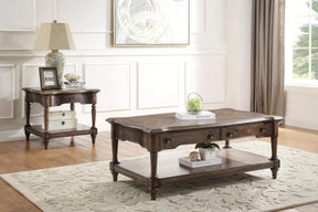 Heath Court Brown Oak Cocktail Table by Homelegance at Eve Furniture