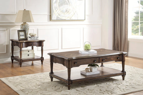 Heath Court Brown Oak Cocktail Table by Homelegance at Eve Furniture