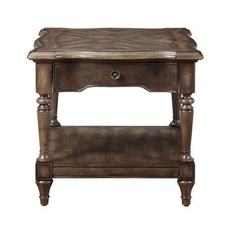 Heath Court Brown Oak End Table by Homelegance at Eve Furniture