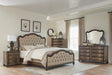 Heath Court Brown Oak Panel Bedroom Set by Homelegance at Eve Furniture