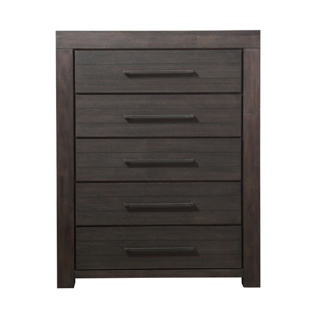 Heath Five Drawer Chest in Basalt Grey by Modus Furniture at Eve Furniture