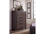 Heath Five Drawer Chest in Basalt Grey by Modus Furniture at Eve Furniture