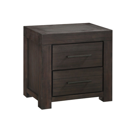 Heath Two Drawer Nightstand in Basalt Grey by Modus Furniture at Eve Furniture