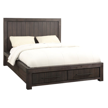 Heath Two Drawer Wood Full Storage Bed in Basalt Grey by Modus Furniture at Eve Furniture