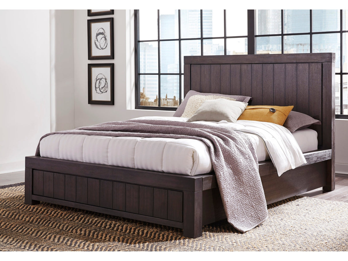 Heath Wood Queen Platform Bed in Basalt Grey by Modus Furniture at Eve Furniture