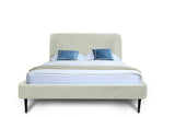 Heather Queen Bed in Cream and Black Legs by Manhattan Comfort at Eve Furniture