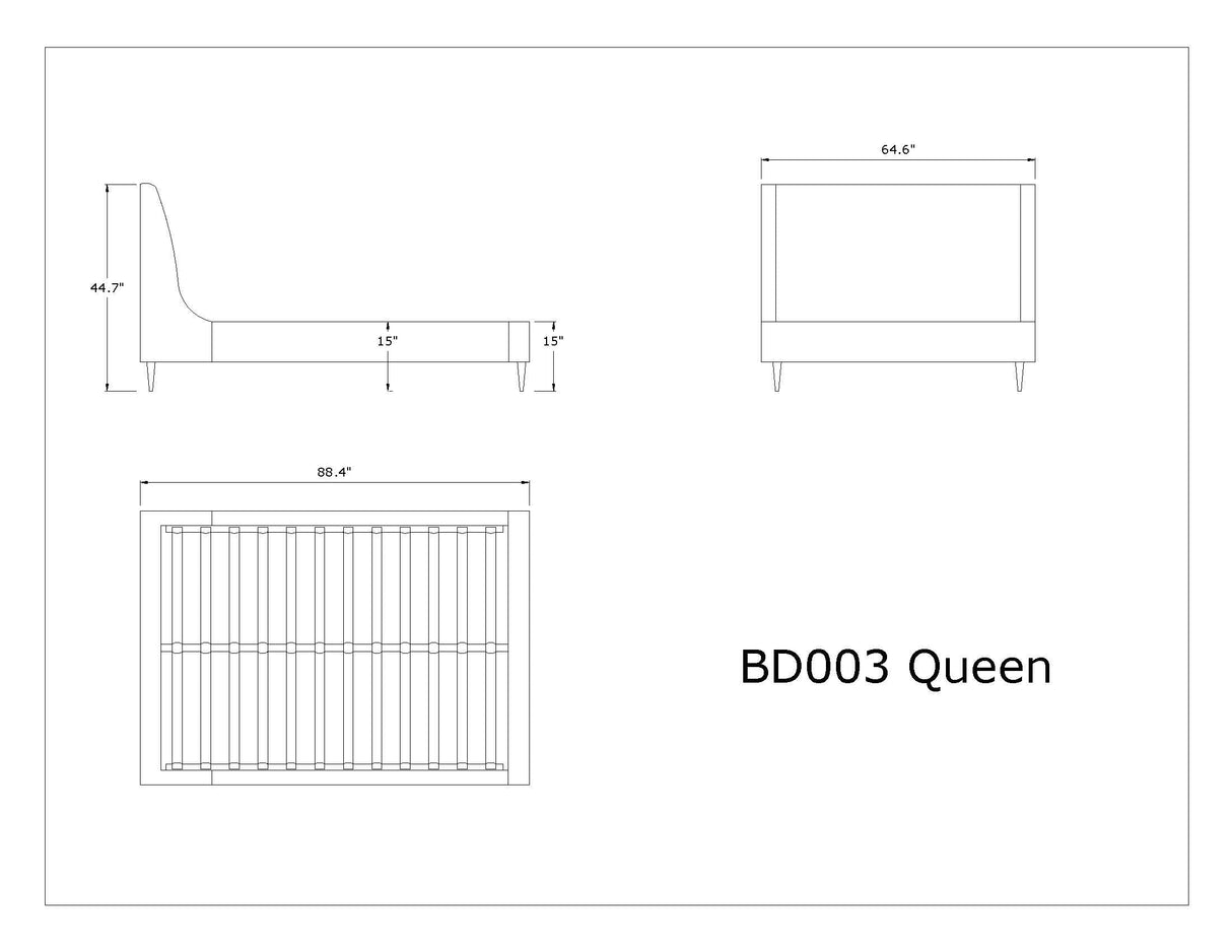 Heather Queen Bed in Cream by Manhattan Comfort at Eve Furniture