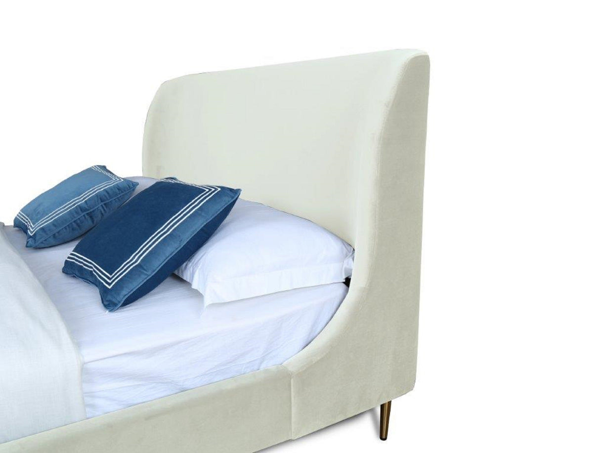 Heather Queen Bed in Cream by Manhattan Comfort at Eve Furniture