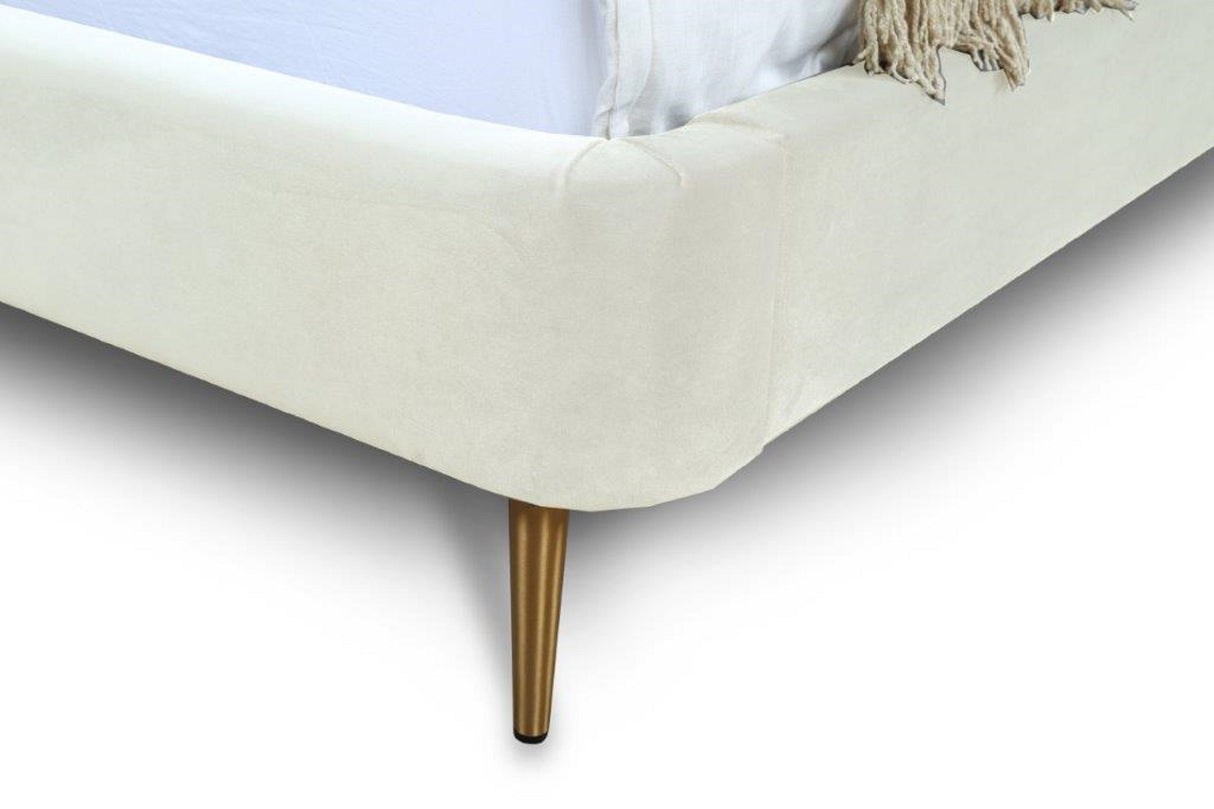 Heather Queen Bed in Cream by Manhattan Comfort at Eve Furniture