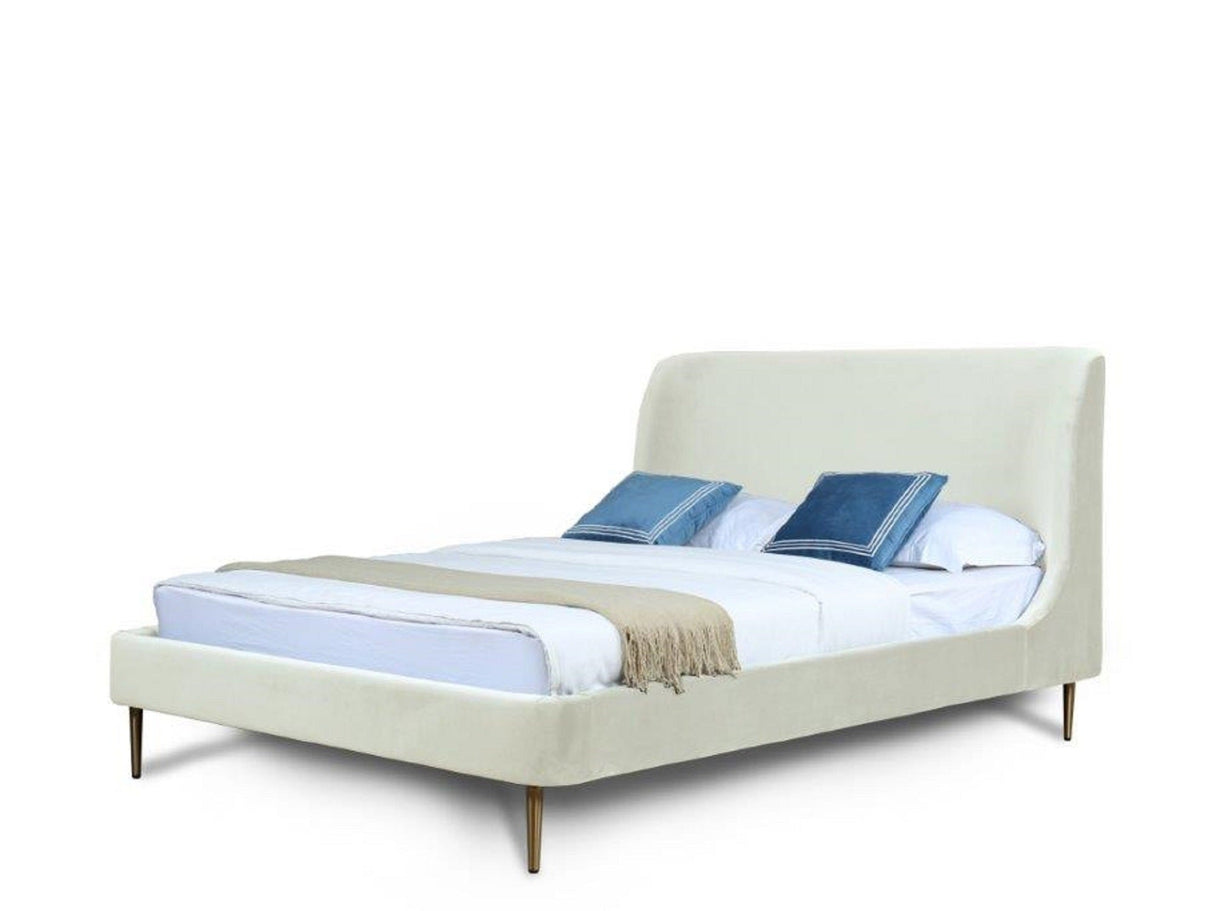 Heather Queen Bed in Cream by Manhattan Comfort at Eve Furniture