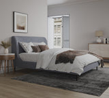Heather Queen Bed in Grey and Black Legs by Manhattan Comfort at Eve Furniture
