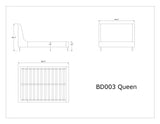 Heather Queen Bed in Grey and Black Legs by Manhattan Comfort at Eve Furniture