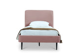 Heather Twin Bed in Blush with Black Legs by Manhattan Comfort at Eve Furniture