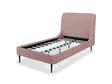 Heather Twin Bed in Blush with Black Legs by Manhattan Comfort at Eve Furniture