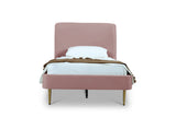 Heather Twin Bed in Blush with Gold Legs by Manhattan Comfort at Eve Furniture
