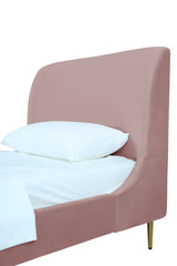 Heather Twin Bed in Blush with Gold Legs by Manhattan Comfort at Eve Furniture