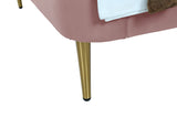Heather Twin Bed in Blush with Gold Legs by Manhattan Comfort at Eve Furniture