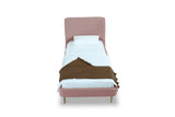 Heather Twin Bed in Blush with Gold Legs by Manhattan Comfort at Eve Furniture