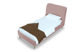 Heather Twin Bed in Blush with Gold Legs by Manhattan Comfort at Eve Furniture
