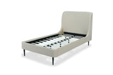 Heather Twin Bed in Cream with Black Legs by Manhattan Comfort at Eve Furniture