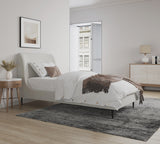 Heather Twin Bed in Cream with Black Legs by Manhattan Comfort at Eve Furniture