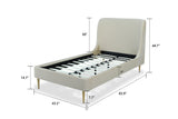 Heather Twin Bed in Cream with Black Legs by Manhattan Comfort at Eve Furniture