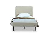 Heather Twin Bed in Cream with Black Legs by Manhattan Comfort at Eve Furniture