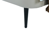 Heather Twin Bed in Cream with Black Legs by Manhattan Comfort at Eve Furniture