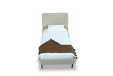 Heather Twin Bed in Cream with Black Legs by Manhattan Comfort at Eve Furniture
