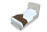 Heather Twin Bed in Cream with Black Legs by Manhattan Comfort at Eve Furniture
