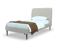Heather Twin Bed in Cream with Black Legs by Manhattan Comfort at Eve Furniture