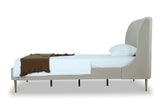 Heather Twin Bed in Cream with Gold Legs by Manhattan Comfort at Eve Furniture