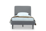 Heather Twin Bed in Grey with Black Legs by Manhattan Comfort at Eve Furniture