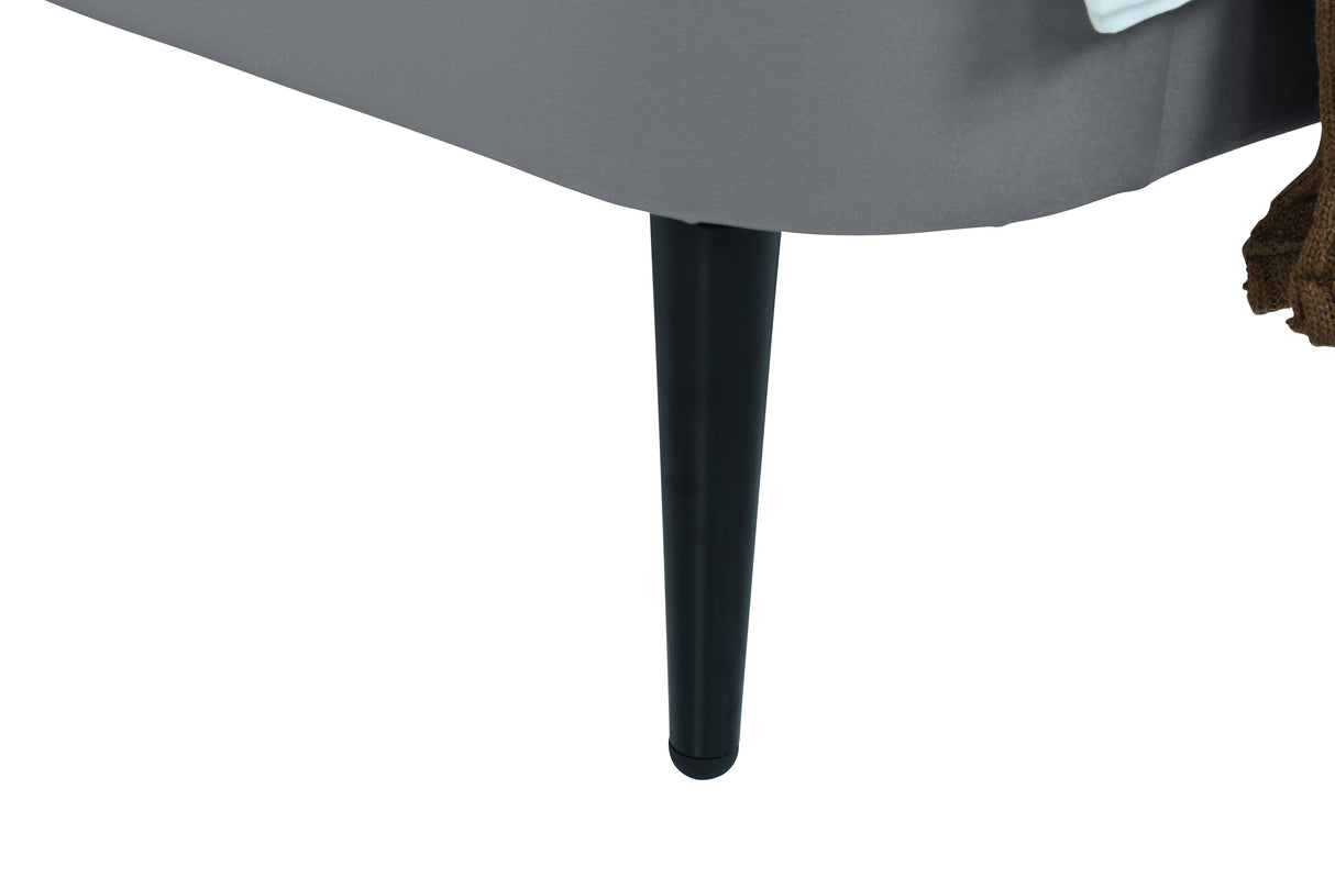 Heather Twin Bed in Grey with Black Legs by Manhattan Comfort at Eve Furniture
