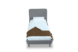 Heather Twin Bed in Grey with Black Legs by Manhattan Comfort at Eve Furniture