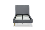 Heather Twin Bed in Grey with Gold Legs by Manhattan Comfort at Eve Furniture