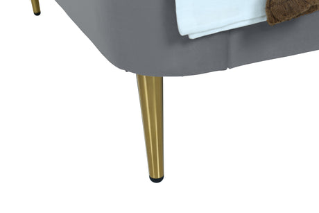 Heather Twin Bed in Grey with Gold Legs by Manhattan Comfort at Eve Furniture