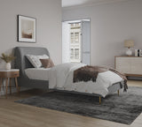 Heather Twin Bed in Grey with Gold Legs by Manhattan Comfort at Eve Furniture