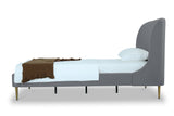 Heather Twin Bed in Grey with Gold Legs by Manhattan Comfort at Eve Furniture