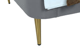 Heather Twin Bed in Grey with Gold Legs by Manhattan Comfort at Eve Furniture