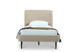 Heather Twin Bed in Taupe with Black Legs by Manhattan Comfort at Eve Furniture
