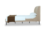 Heather Twin Bed in Taupe with Black Legs by Manhattan Comfort at Eve Furniture