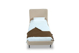 Heather Twin Bed in Taupe with Black Legs by Manhattan Comfort at Eve Furniture