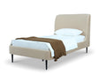 Heather Twin Bed in Taupe with Black Legs by Manhattan Comfort at Eve Furniture
