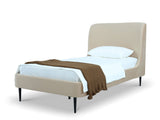 Heather Twin Bed in Taupe with Black Legs by Manhattan Comfort at Eve Furniture