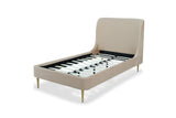 Heather Twin Bed in Taupe with Gold Legs by Manhattan Comfort at Eve Furniture