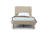 Heather Twin Bed in Taupe with Gold Legs by Manhattan Comfort at Eve Furniture