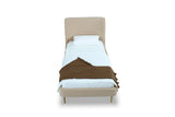 Heather Twin Bed in Taupe with Gold Legs by Manhattan Comfort at Eve Furniture
