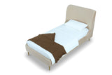 Heather Twin Bed in Taupe with Gold Legs by Manhattan Comfort at Eve Furniture